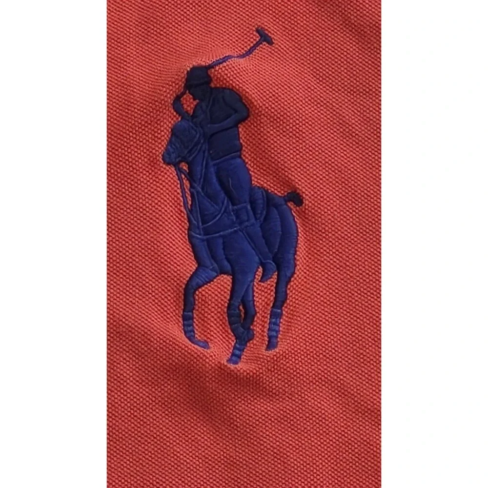 Y2K Polo Ralph Lauren Big Pony  Shirt Custom Fit Long  2XL #3 Patch Rugby Preppy